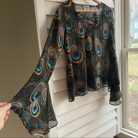 Peacock bell sleeved Show Me Your Mumu Top - Picture 2 of 7